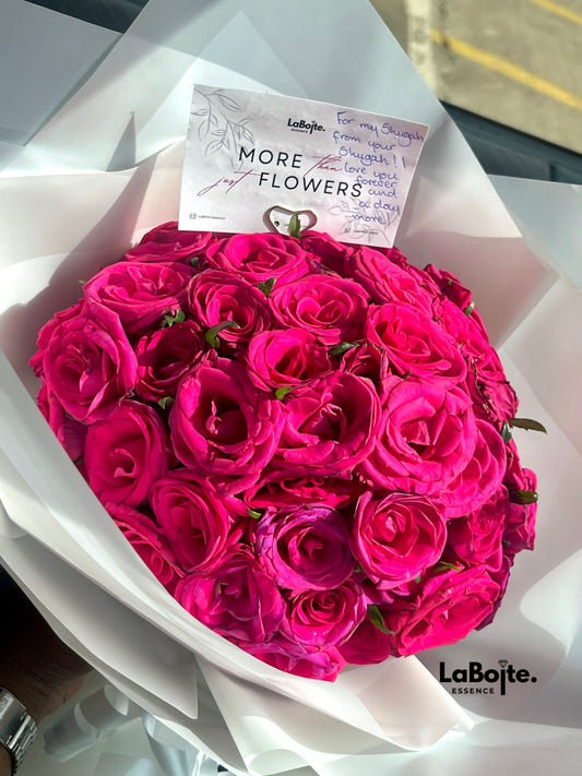 Classic deep pink bouquet (60 stems)