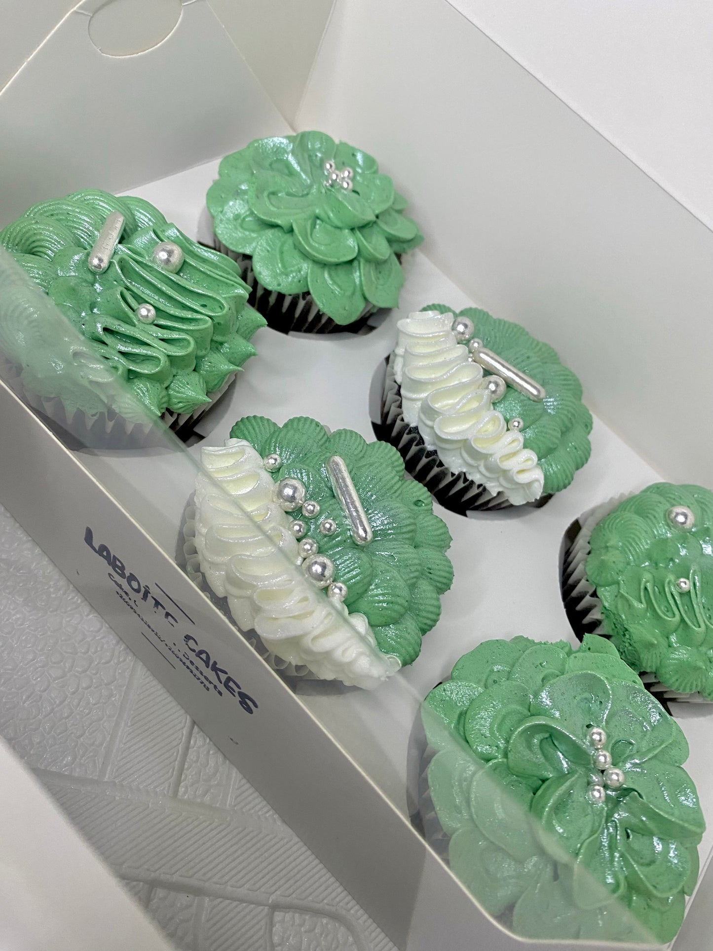 Green and white cuppies