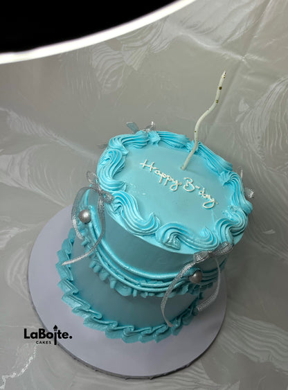 Blue Vintage Red Velvet Cake