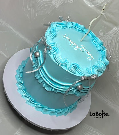 Blue Vintage Red Velvet Cake