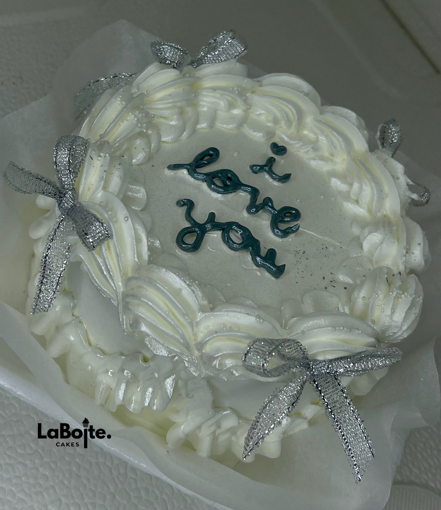 All white bento cake